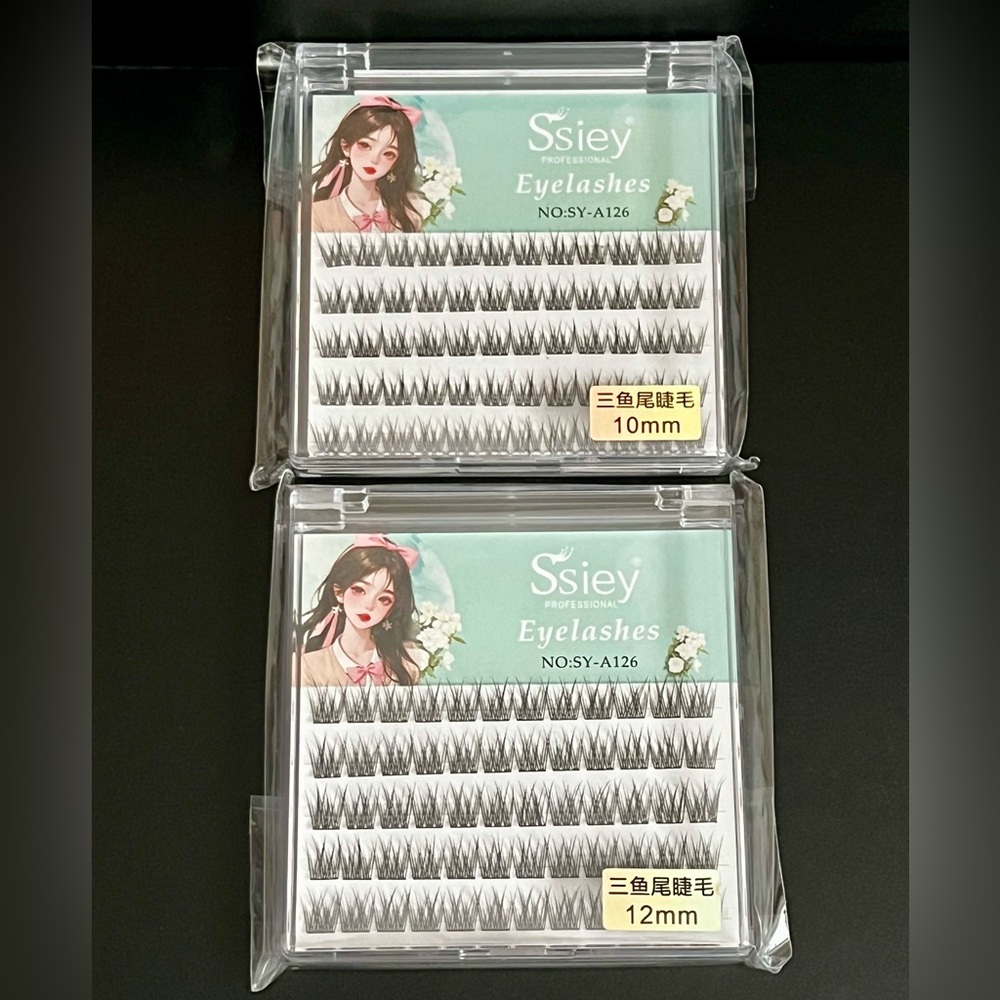 Two sets of eyelashes. 10mm and 12mm
